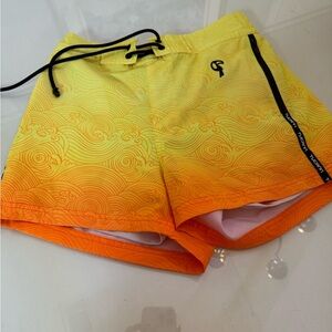 Tucann Gradient Yellow and Orange Mens swim trunks
